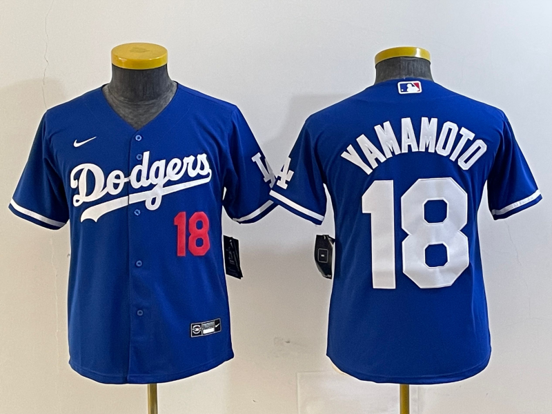 Youth Yoshinobu Yamamoto Los Angeles Dodgers  Player Jersey