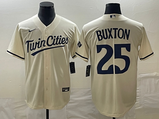 Men's Minnesota Twins  Byron Buxton Cream Replica Jersey