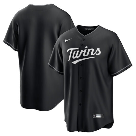Men's Minnesota Twins Black Lights Out Replica Jersey